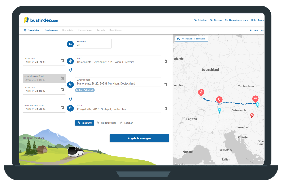 Routenplanung - busfinder.com